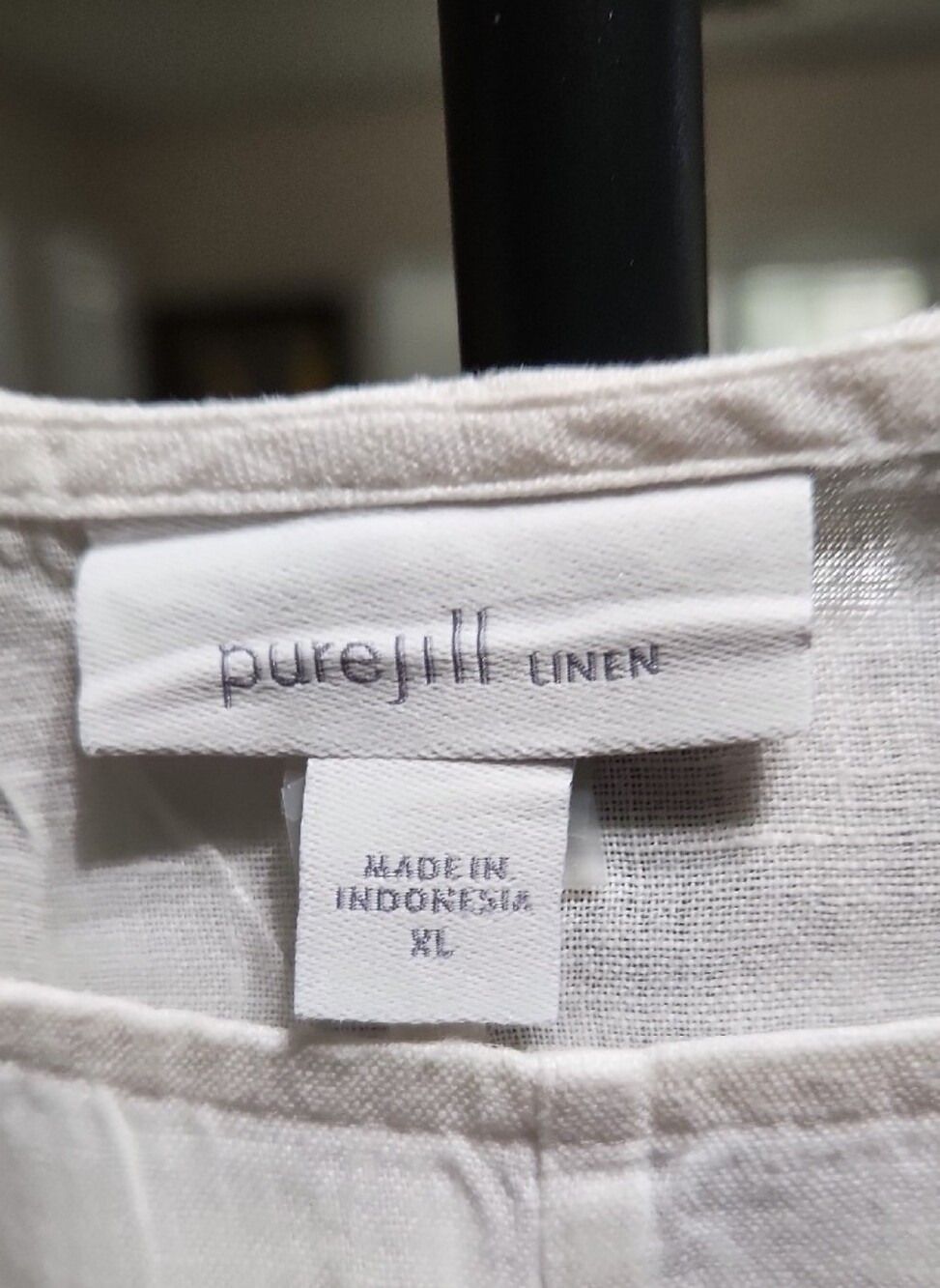 J Jill  White Linen Popover Top, X-Large - Picture 2 of 3